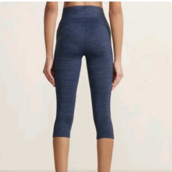 Outdoor Voices Cropped Legging Heathered Blue Gray Small Tech Sweat Two-Tone - Picture 3 of 9